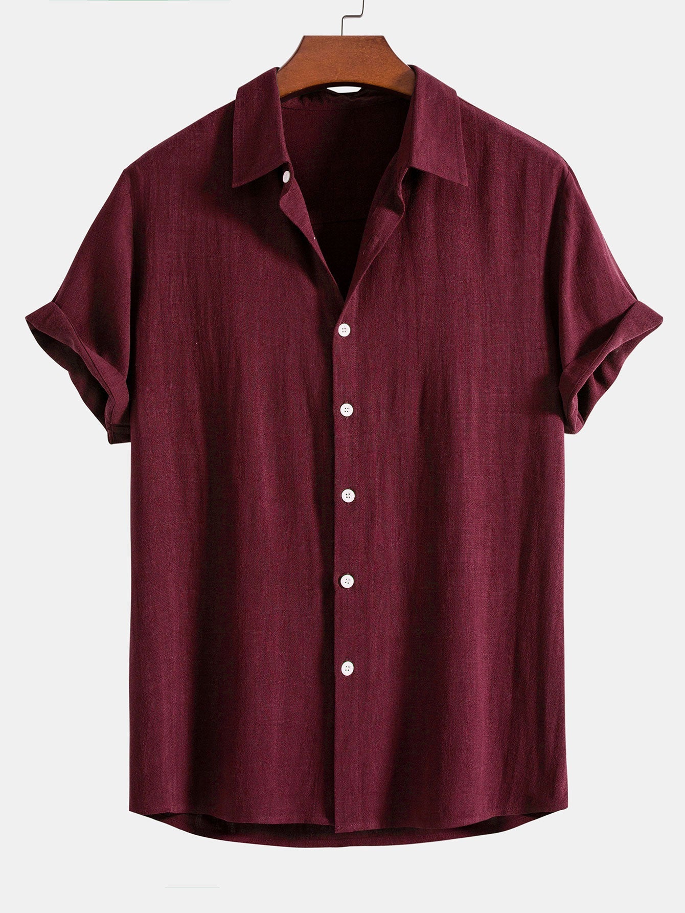 Linen Rayon Blend Button Up Shirt - Naturzy