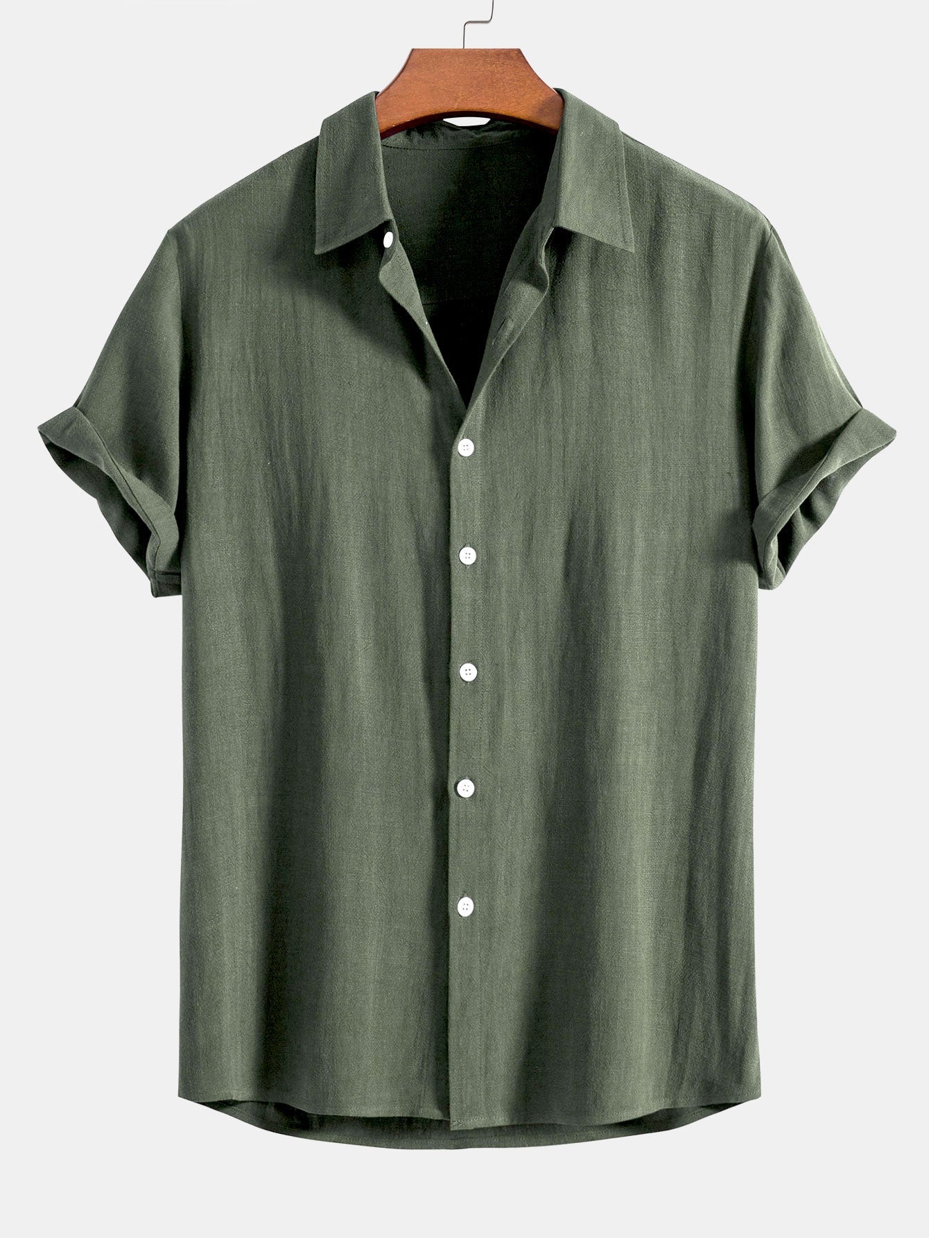 Linen Rayon Blend Button Up Shirt - Naturzy