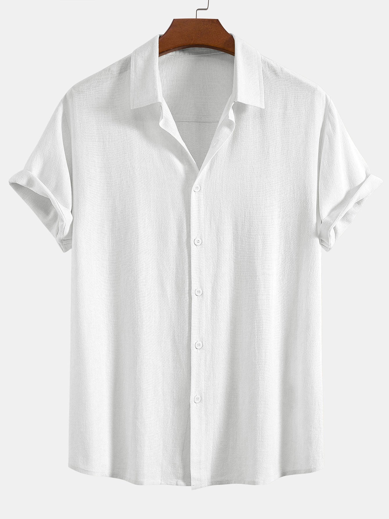 Linen Rayon Blend Button Up Shirt - Naturzy