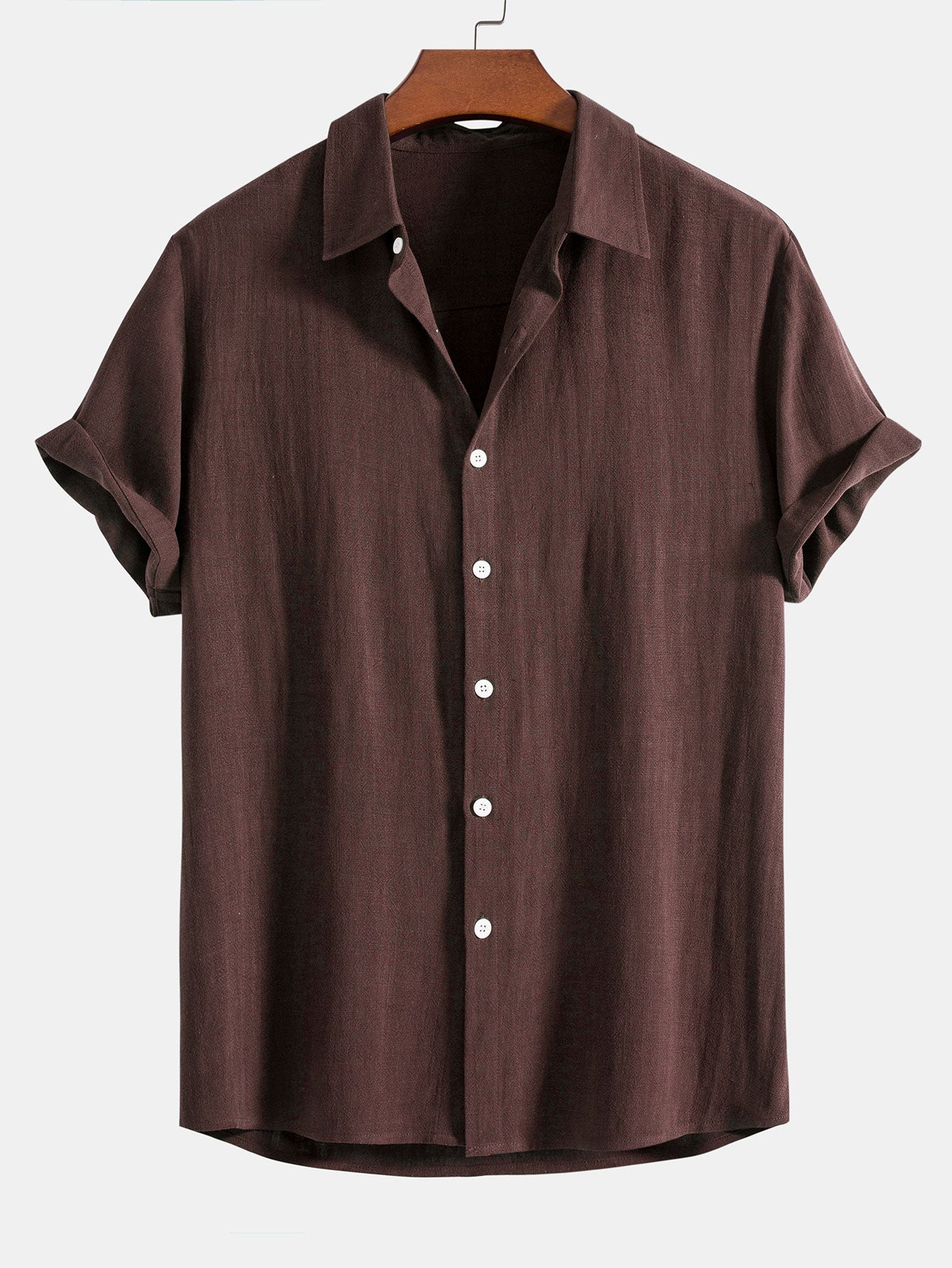 Linen Rayon Blend Button Up Shirt - Naturzy