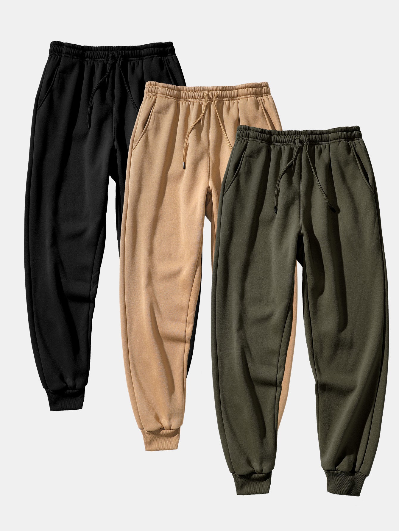 3 Pieces Basic Jogger Pants - Naturzy