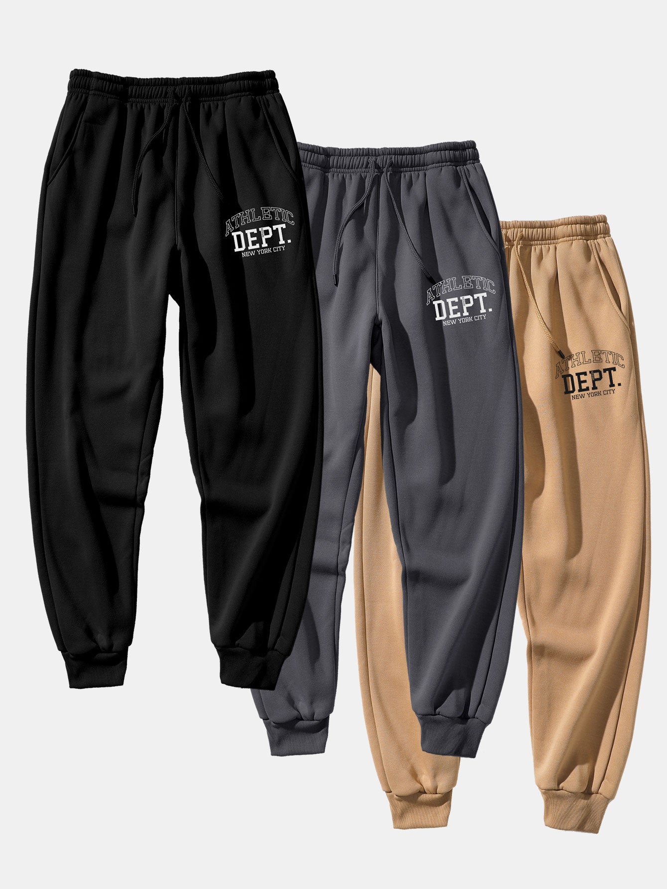 3 Pieces Athletic Dept Print Jogger Pants - Naturzy