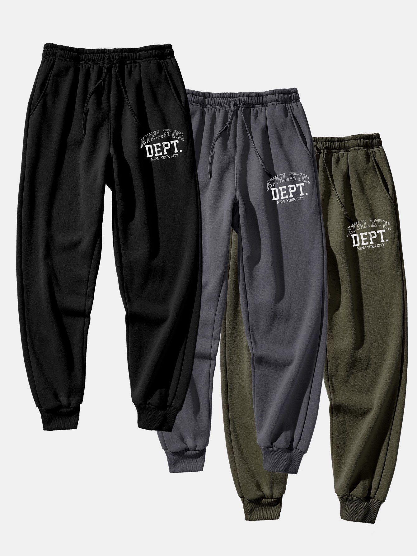 3 Pieces Athletic Dept Print Jogger Pants - Naturzy