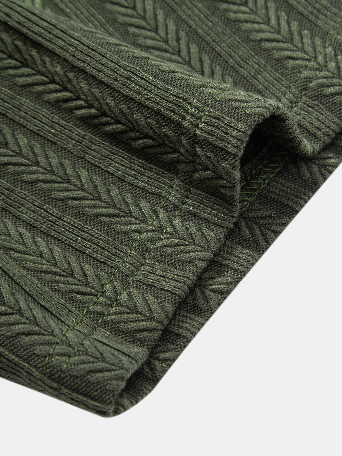 Wheat Ear Jacquard Polo Shirt - Naturzy