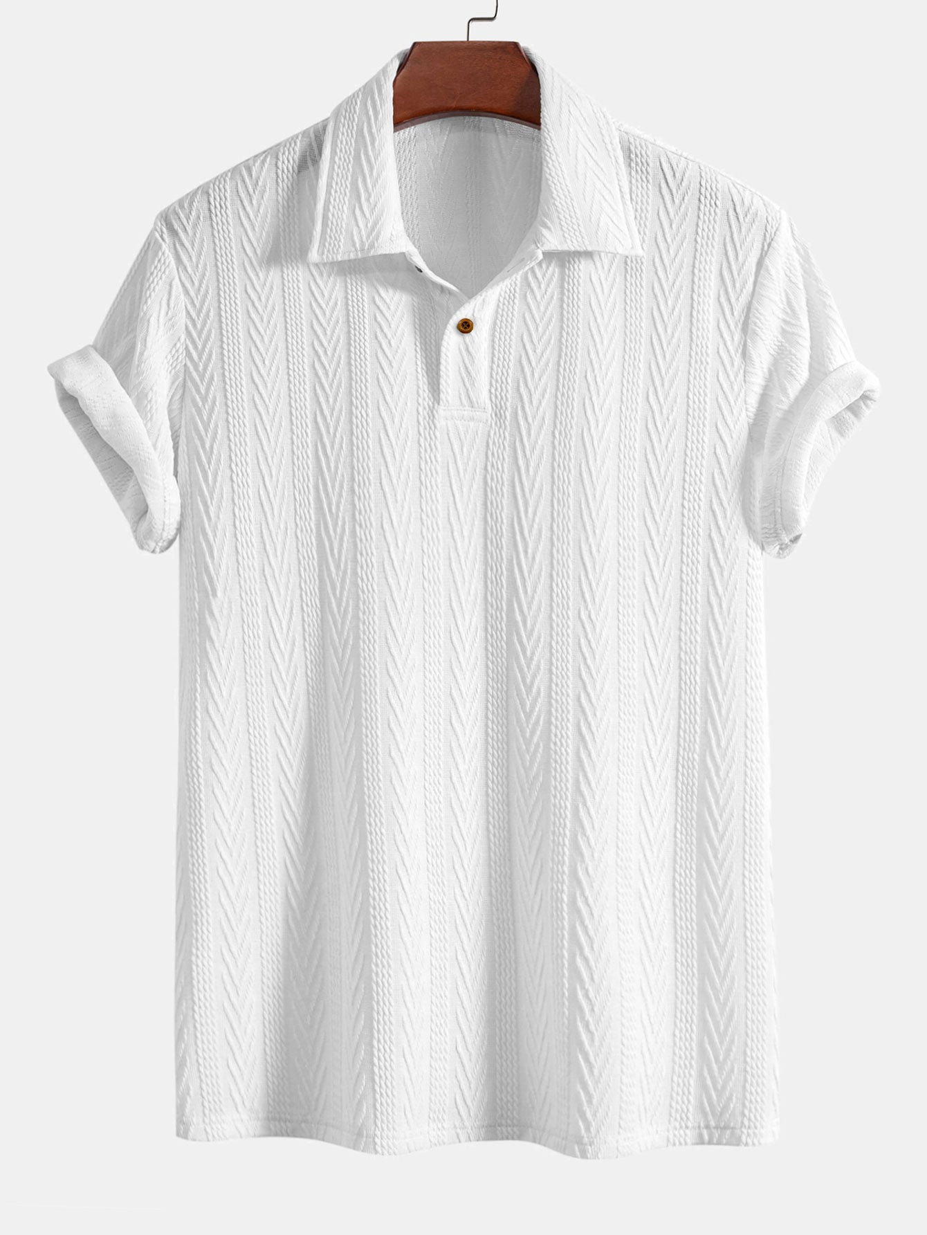 Short Sleeve Jacquard Polo - Naturzy