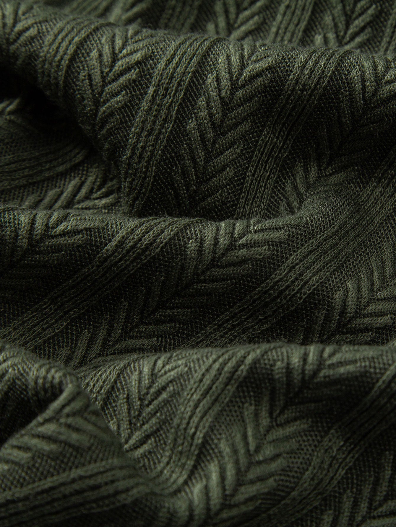Wheat Ear Jacquard Polo Shirt - Naturzy