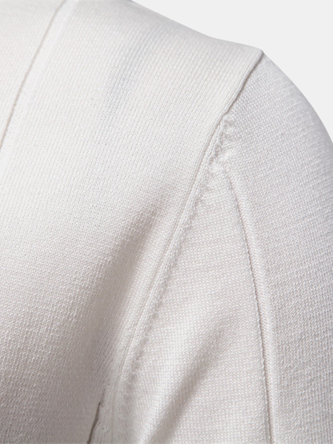 Contrast Trim Zipper Knit Polo Shirt - Naturzy