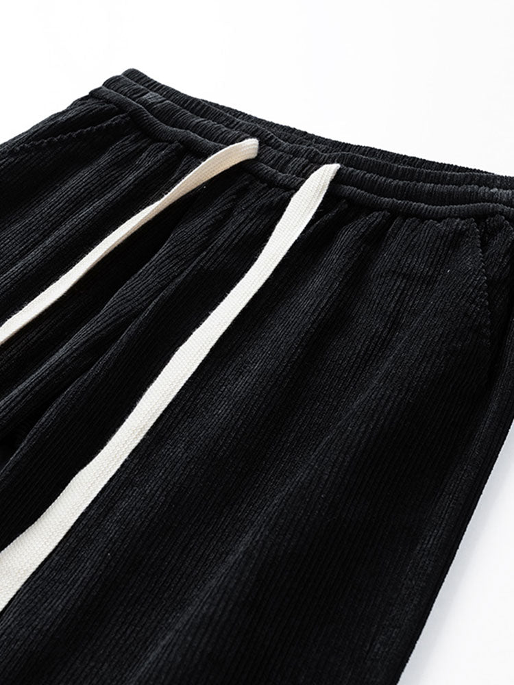 Drawstring Corduroy Joggers - Naturzy