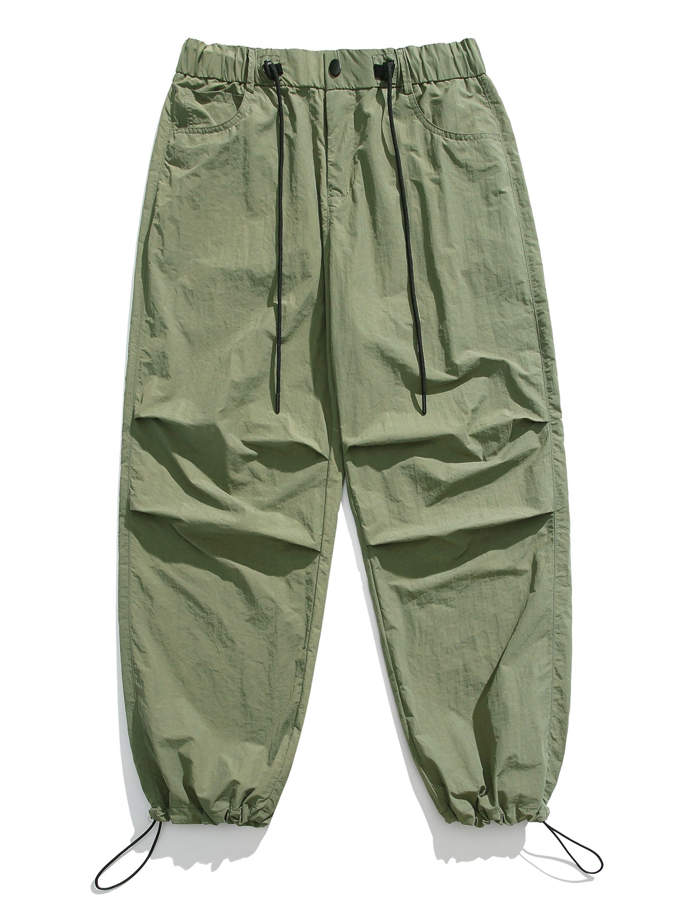 Elastic Waist Parachute Pants - Naturzy