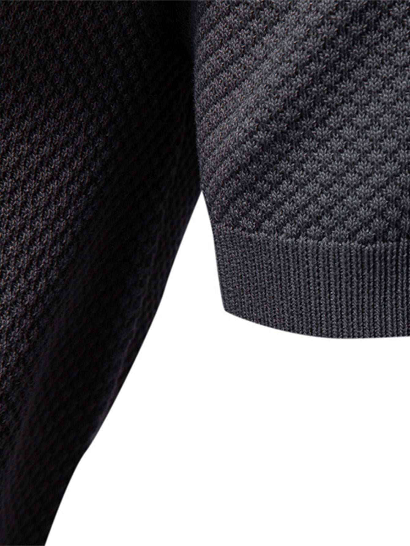 Pineapple Texture Knit V Neck Polo - Naturzy