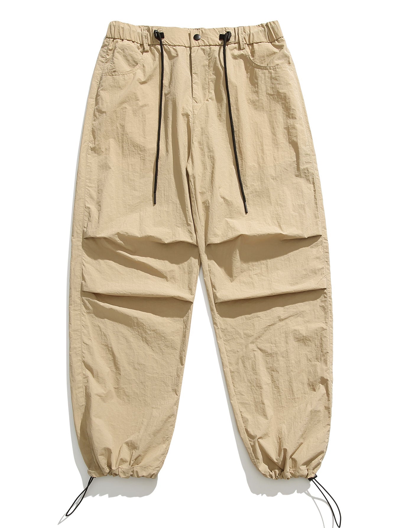 Elastic Waist Parachute Pants - Naturzy