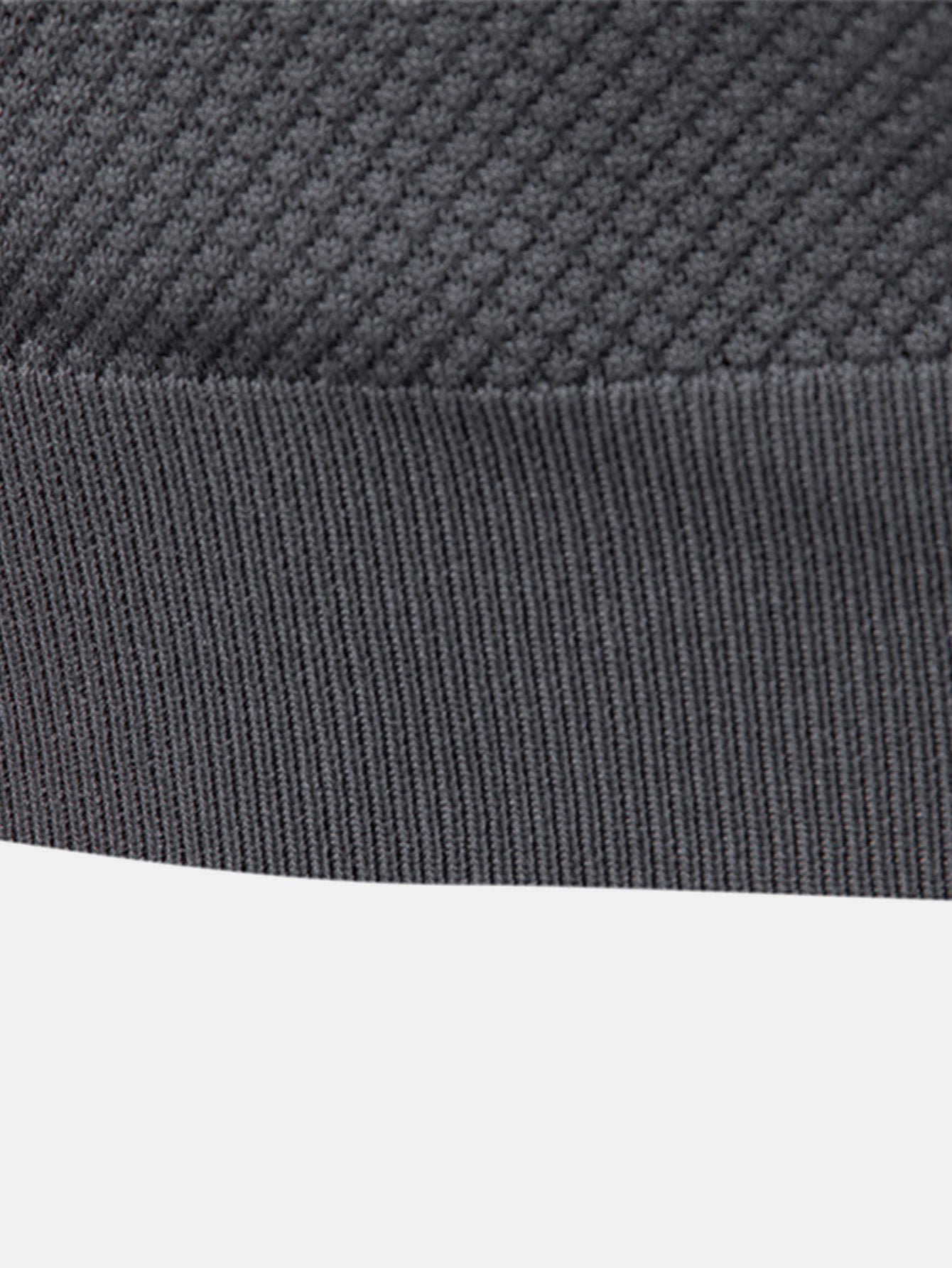 Pineapple Texture Knit V Neck Polo - Naturzy