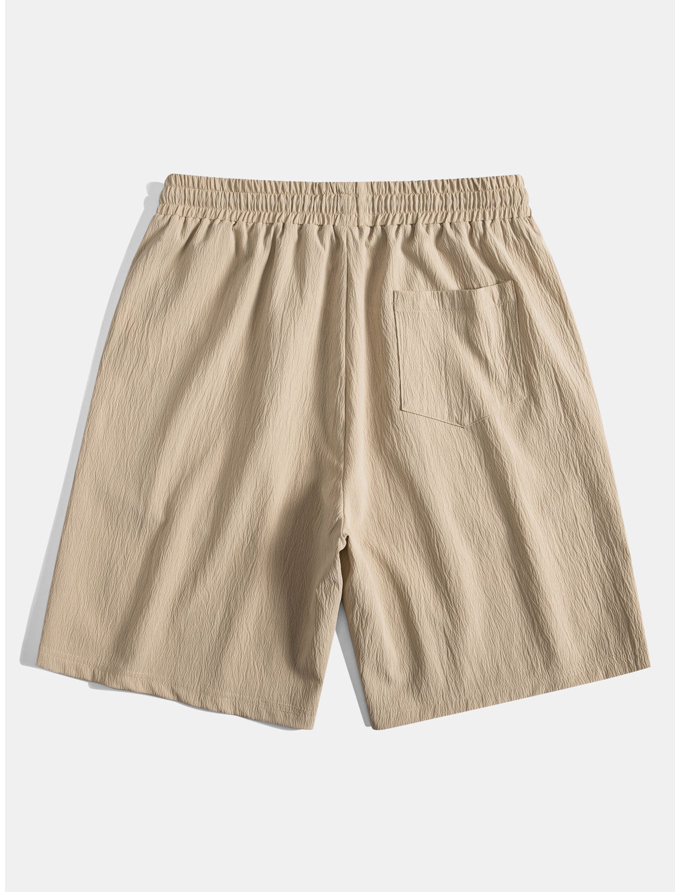 Crinkled Textured Drawstring Shorts - Naturzy