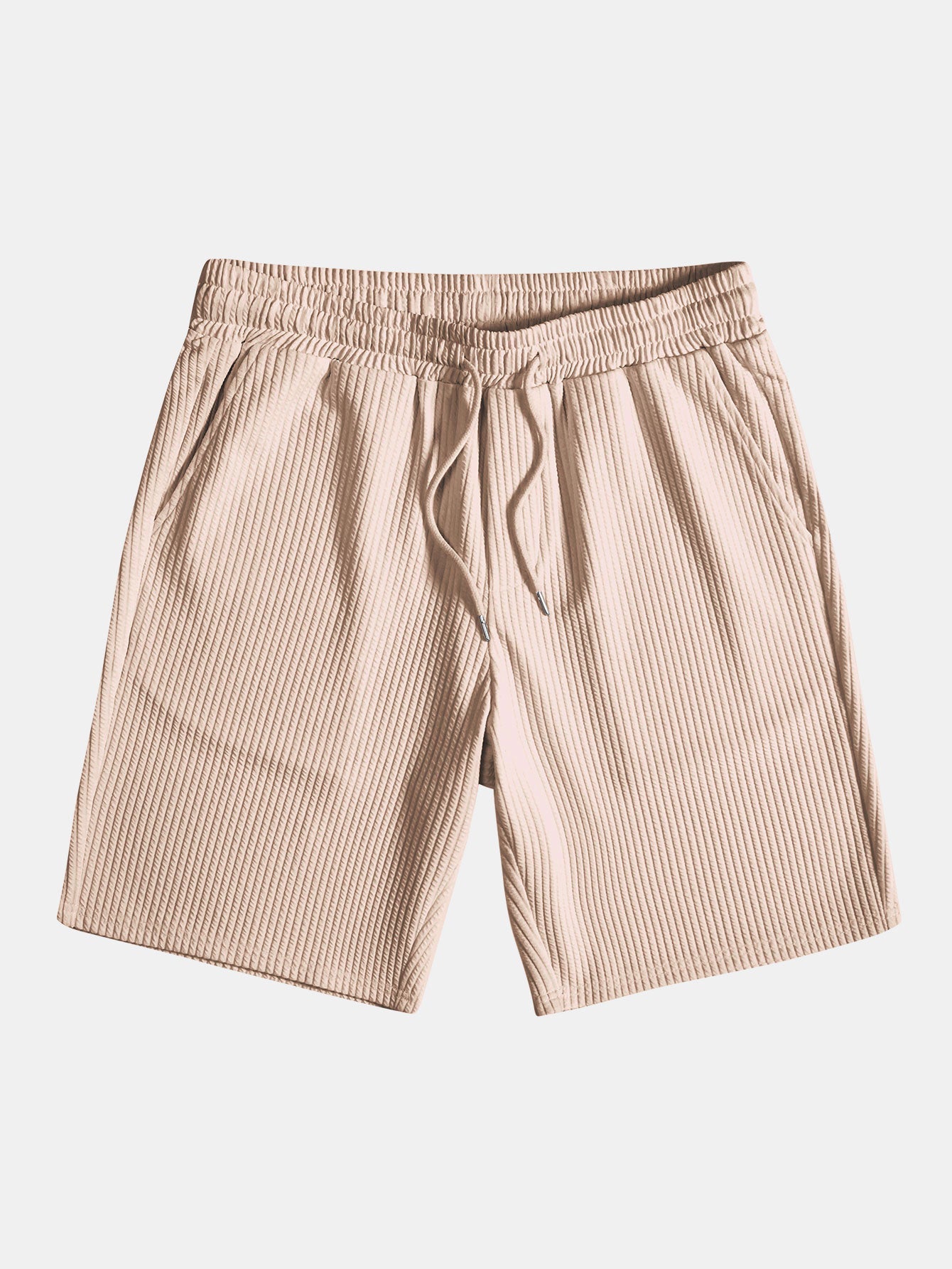 Drawstring Ribbed Shorts - Naturzy
