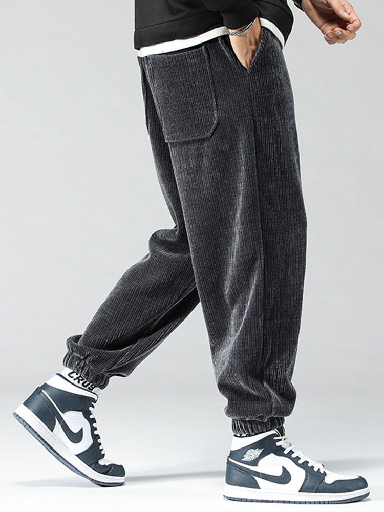 Corduroy Drawstring Pants - Naturzy