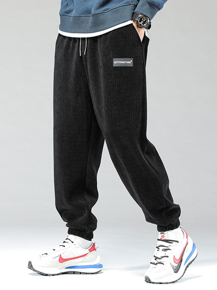Corduroy Drawstring Pants - Naturzy