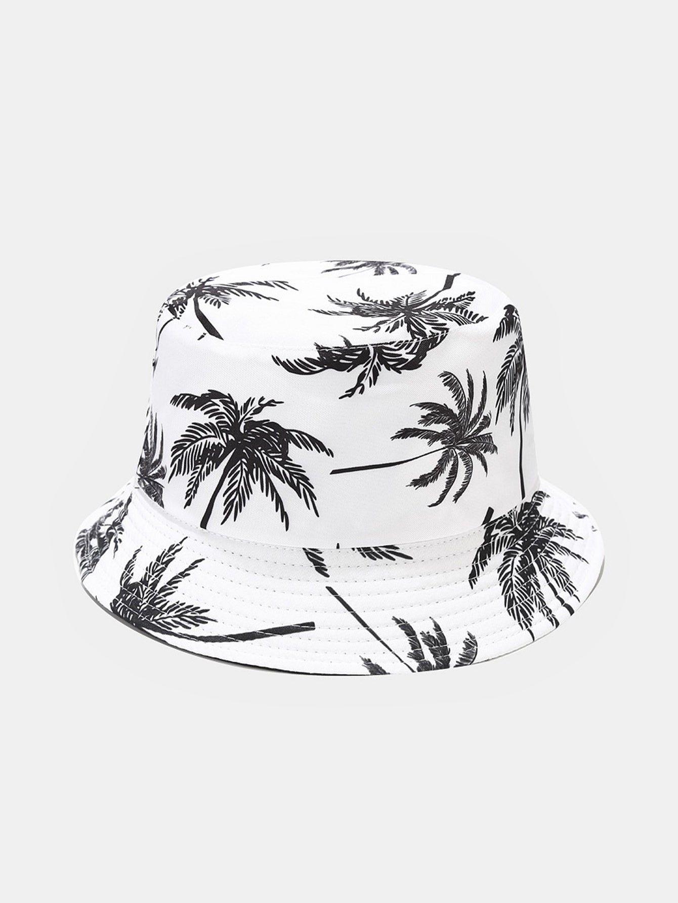 Double Side Reversible Palm Tree Pattern Bucket Hat - Naturzy