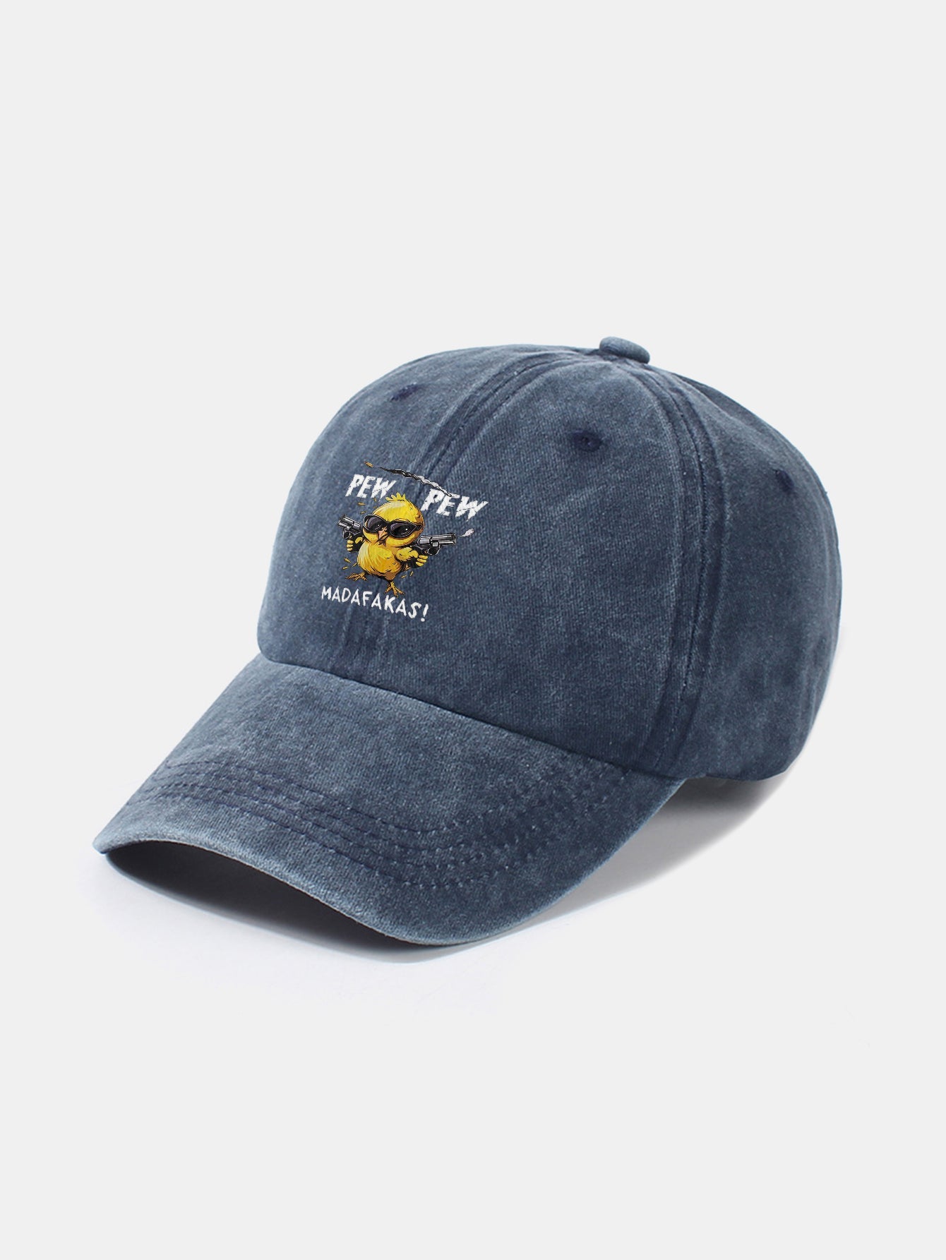 PEW PEW MADAFAKAS Chicken Pattern Casual Washed Cotton Baseball Cap - Naturzy