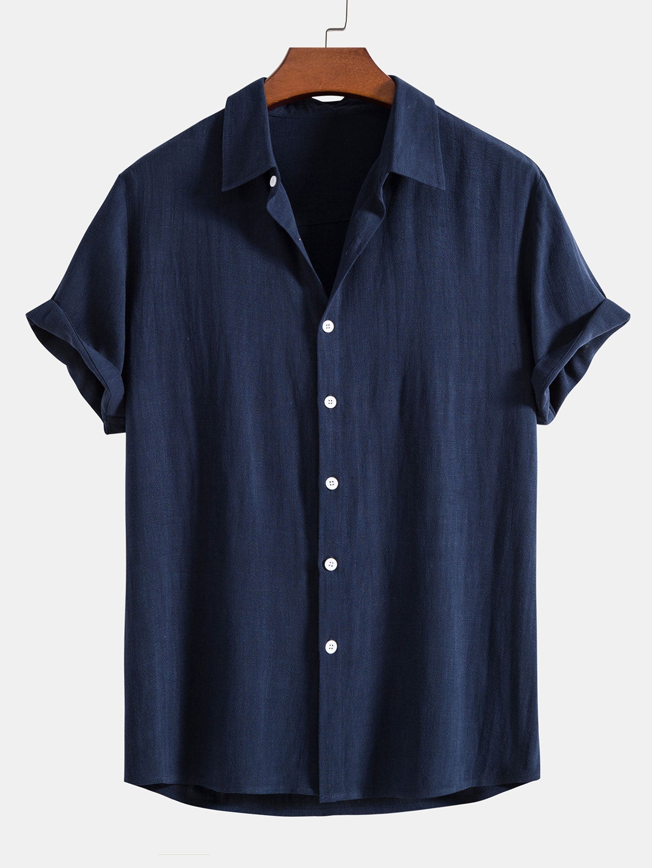 Linen Rayon Blend Button Up Shirt - Naturzy