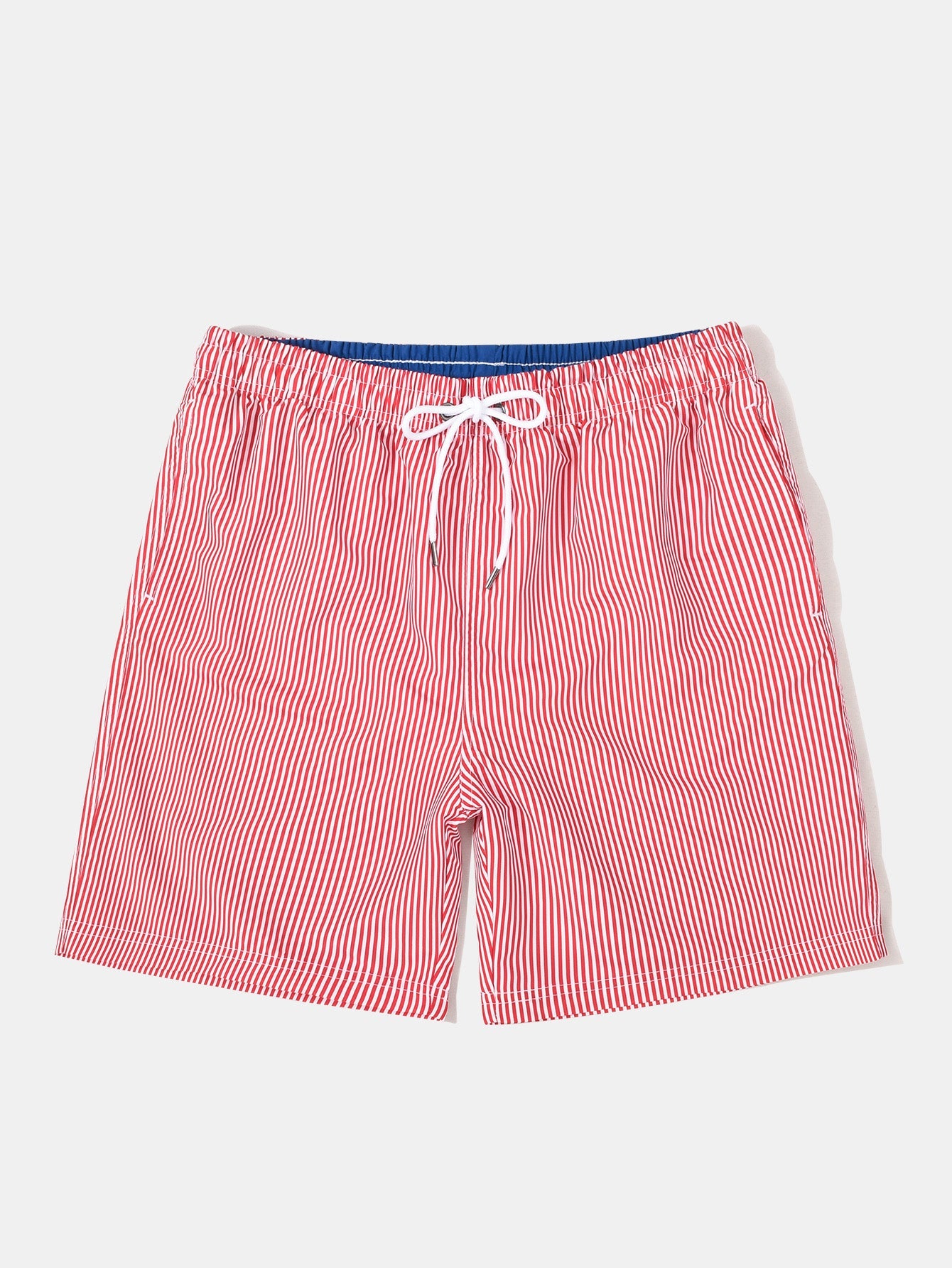 3 Pieces Vertical Striped Drawstring Swim Shorts - Naturzy