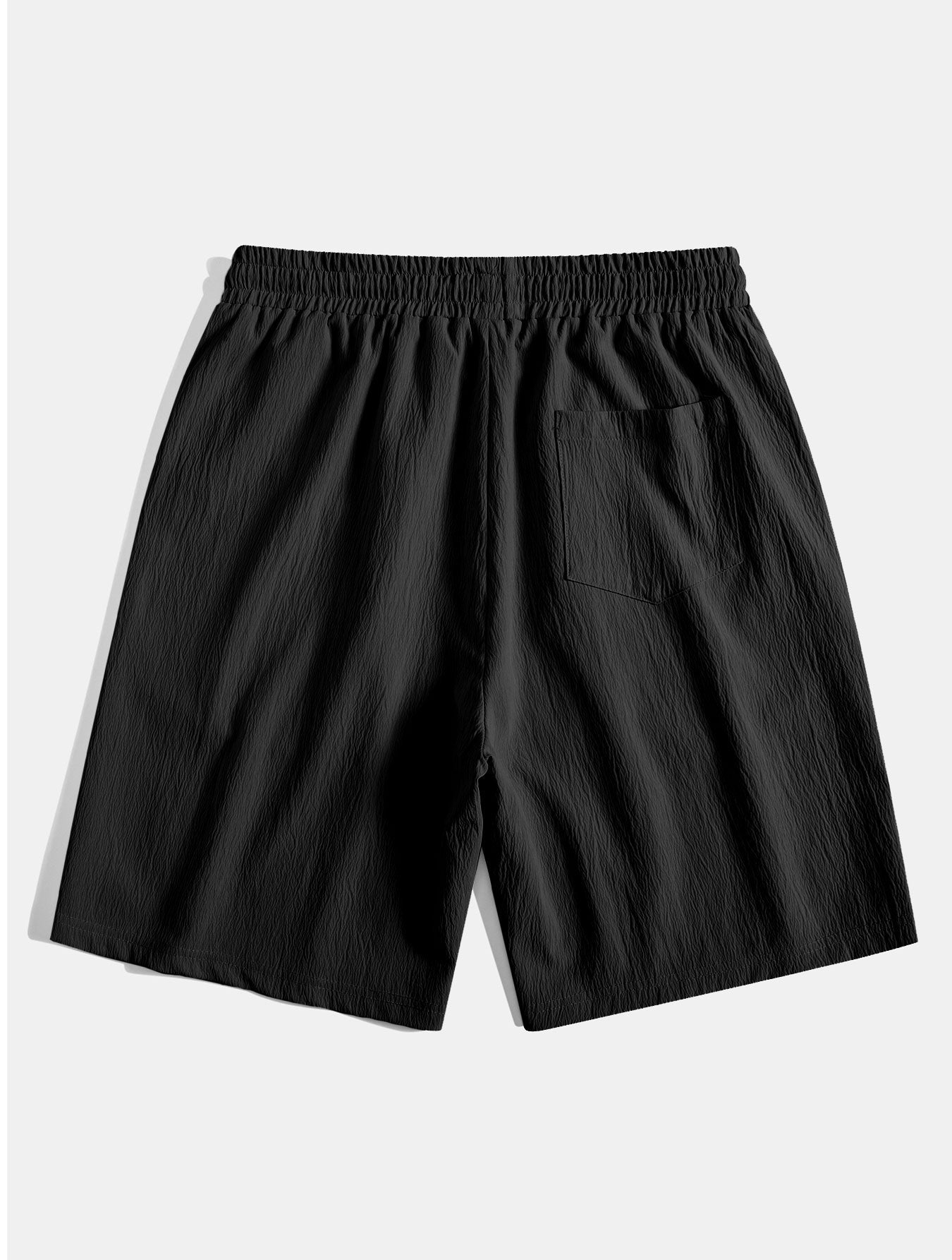 Crinkled Textured Drawstring Shorts - Naturzy