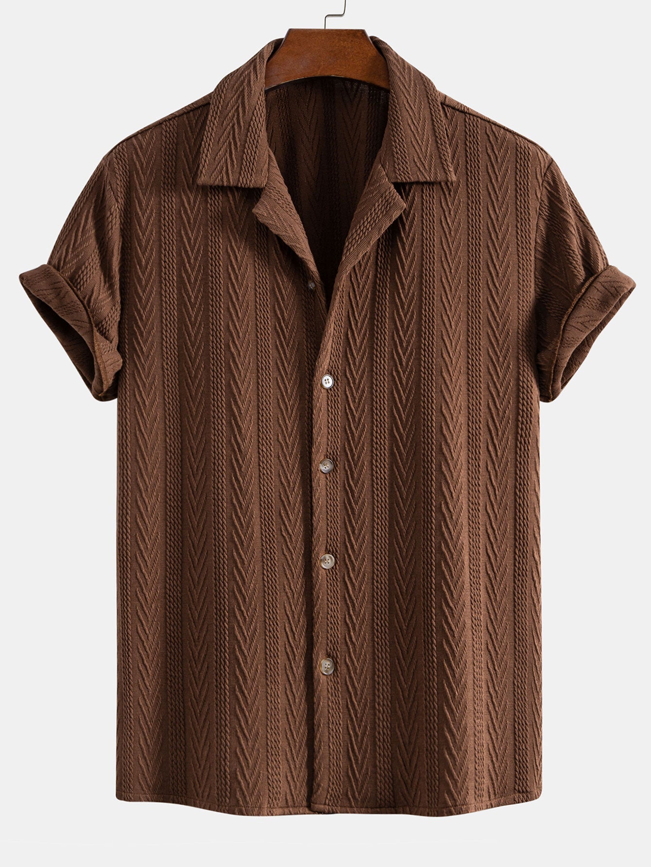 Texture Jacquard Cuban Shirt - Naturzy