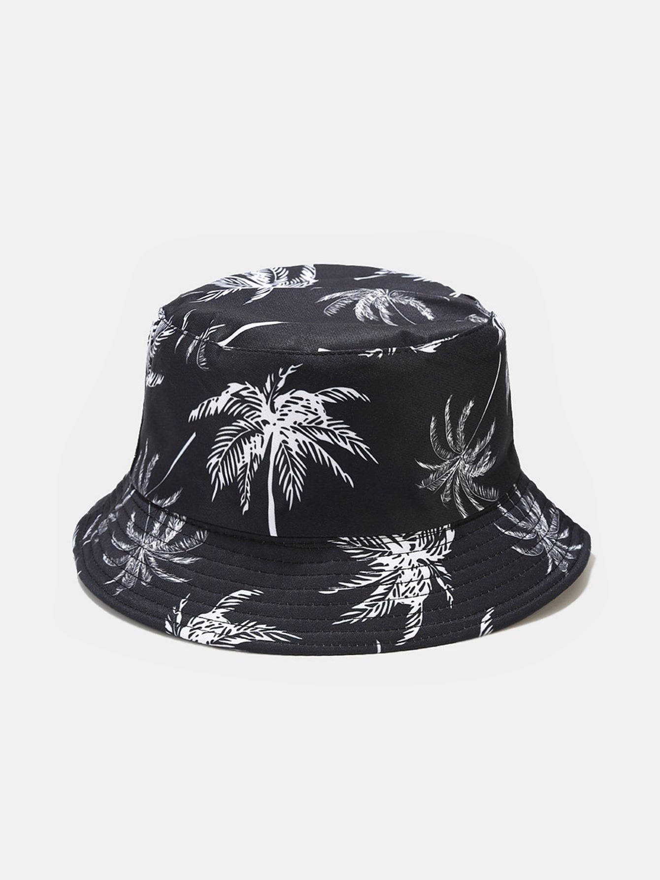 Double Side Reversible Palm Tree Pattern Bucket Hat - Naturzy