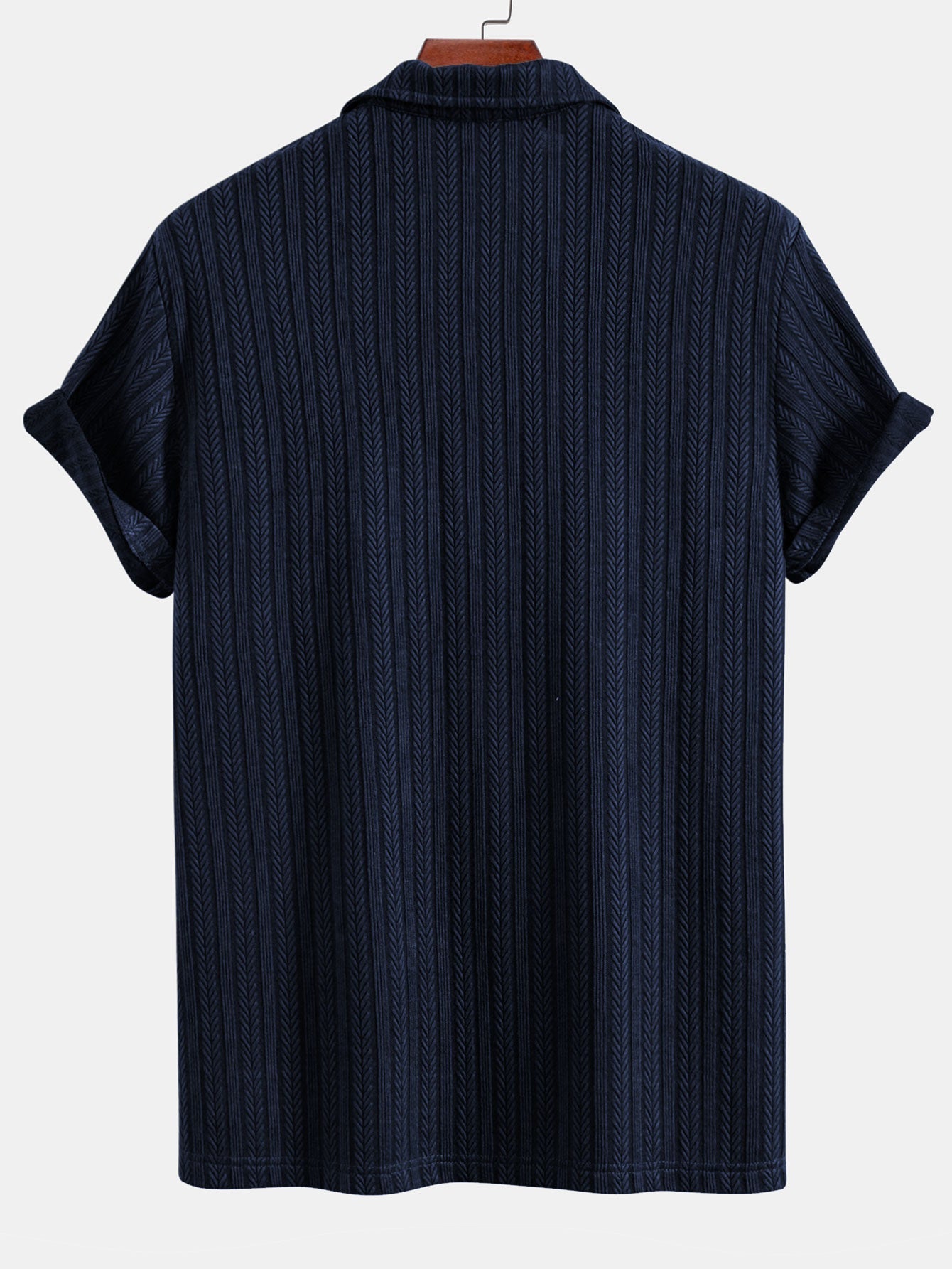 Wheat Ear Jacquard Polo Shirt - Naturzy
