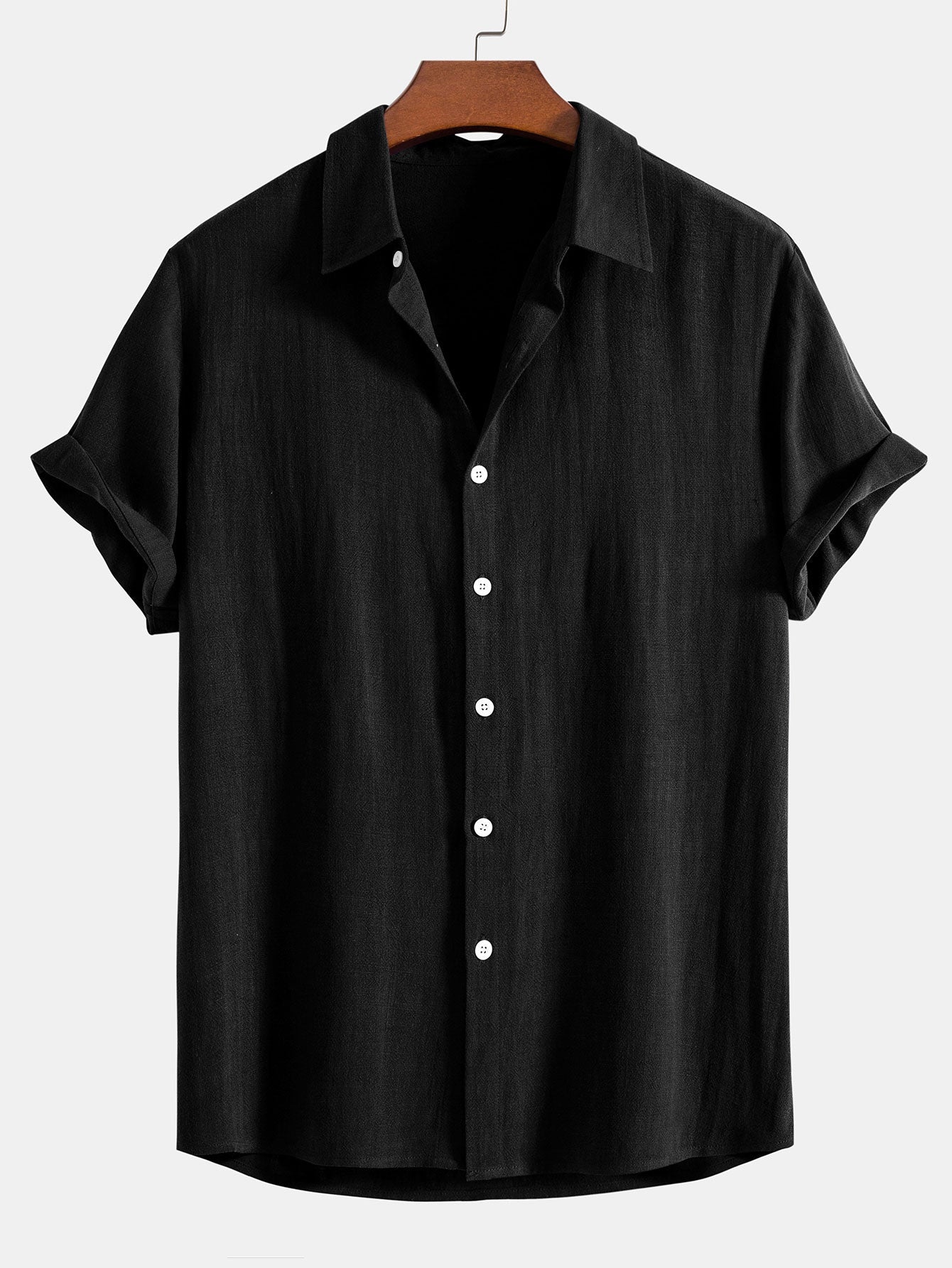 Linen Rayon Blend Button Up Shirt - Naturzy