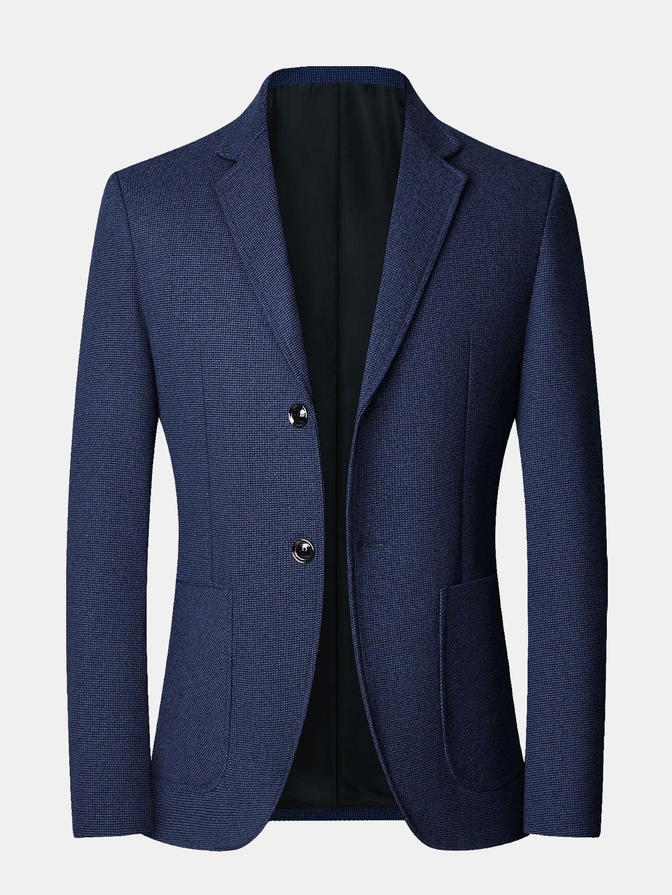 Wool Look Fine Check Blazer - Naturzy