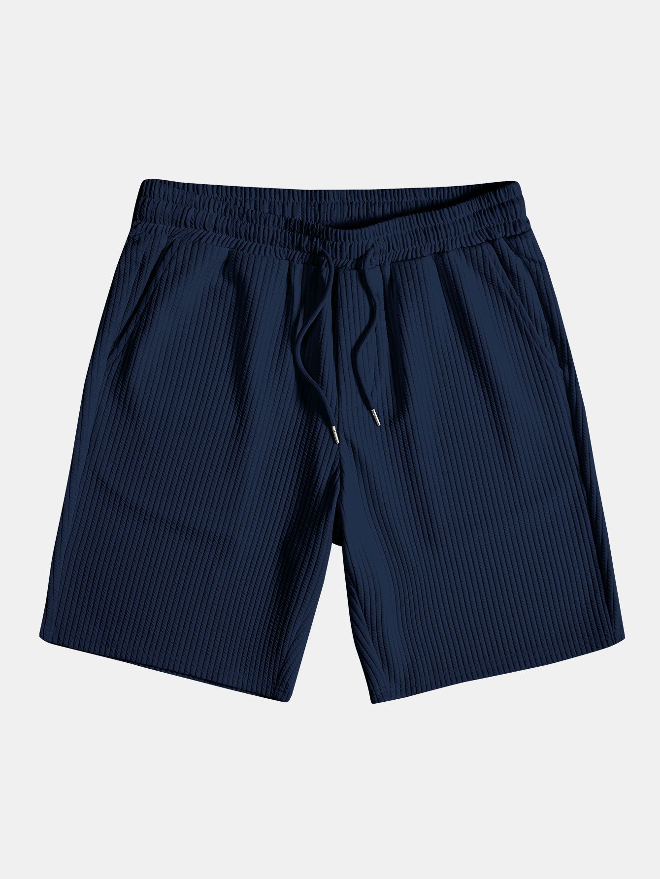 Drawstring Ribbed Shorts - Naturzy