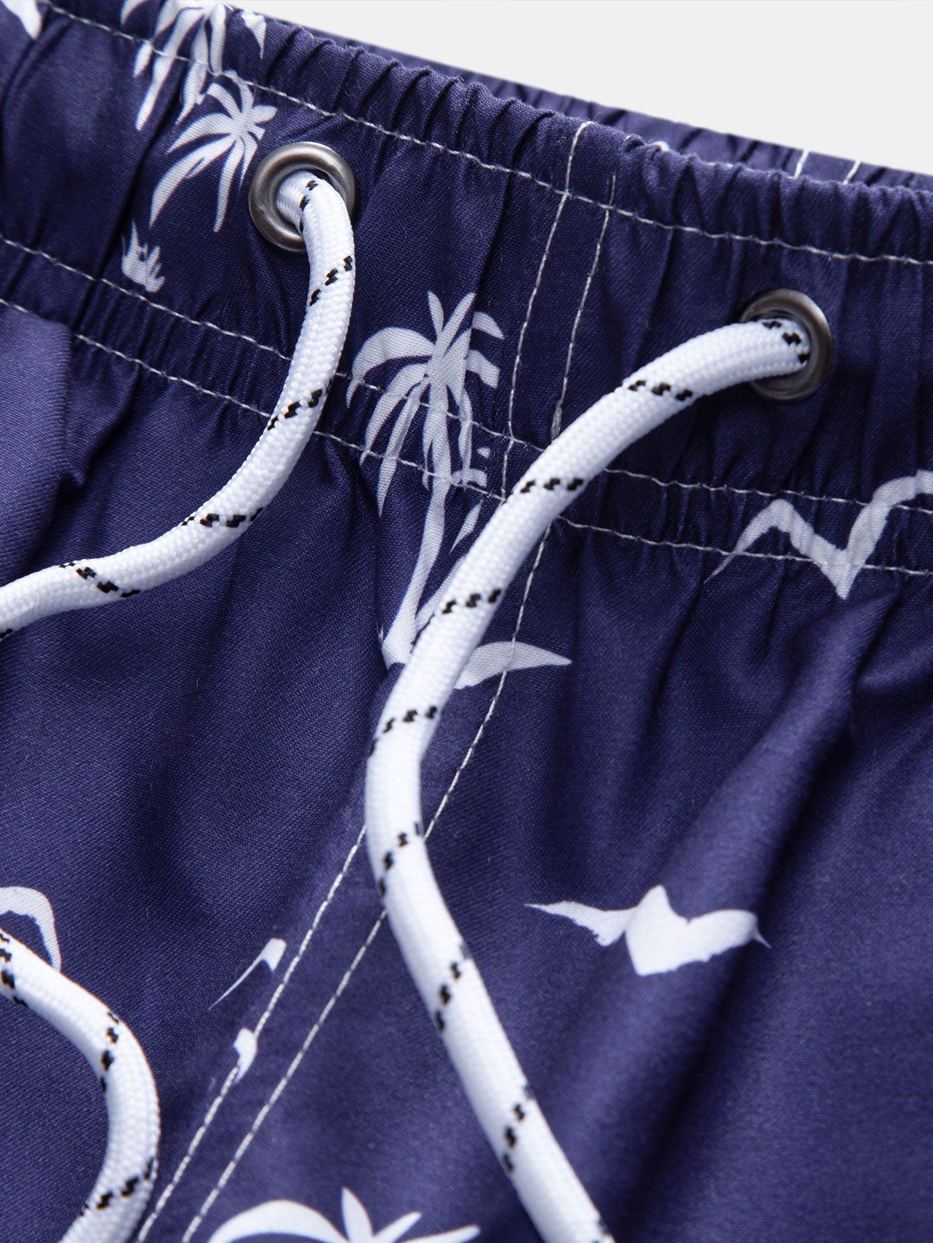 Palm Tree Seagull Print Swim Shorts - Naturzy