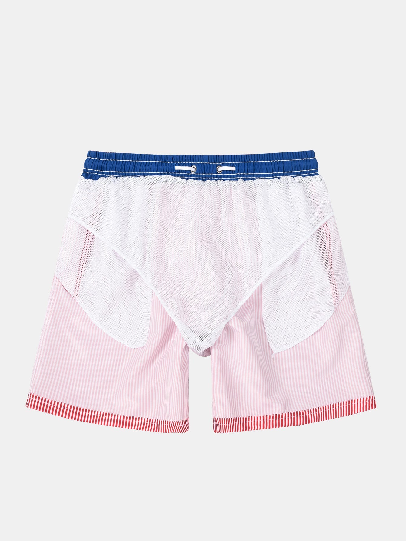 3 Pieces Vertical Striped Drawstring Swim Shorts - Naturzy