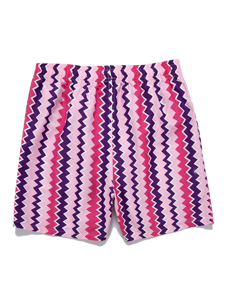 Zigzag Print Swim Shorts - Naturzy