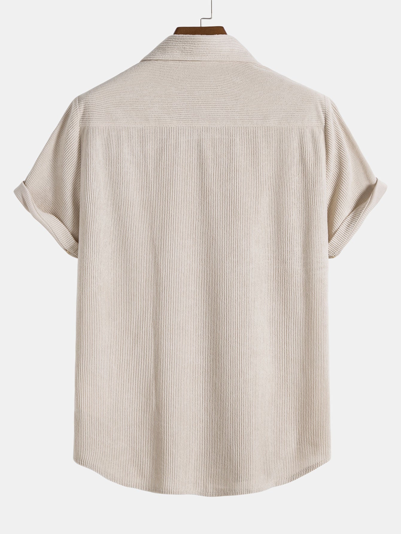 Corduroy Button Up Short Sleeved Shirt - Naturzy
