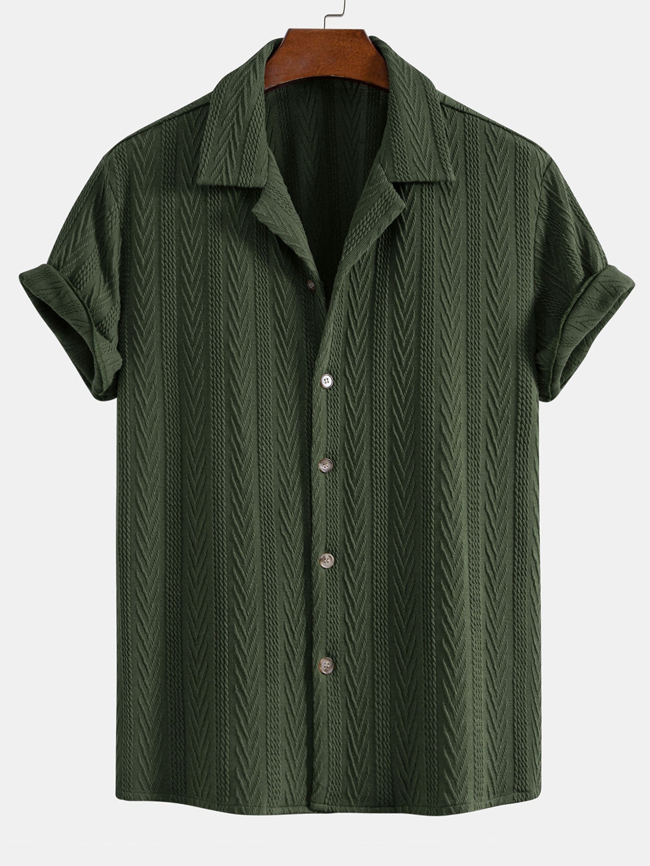 Texture Jacquard Cuban Shirt - Naturzy