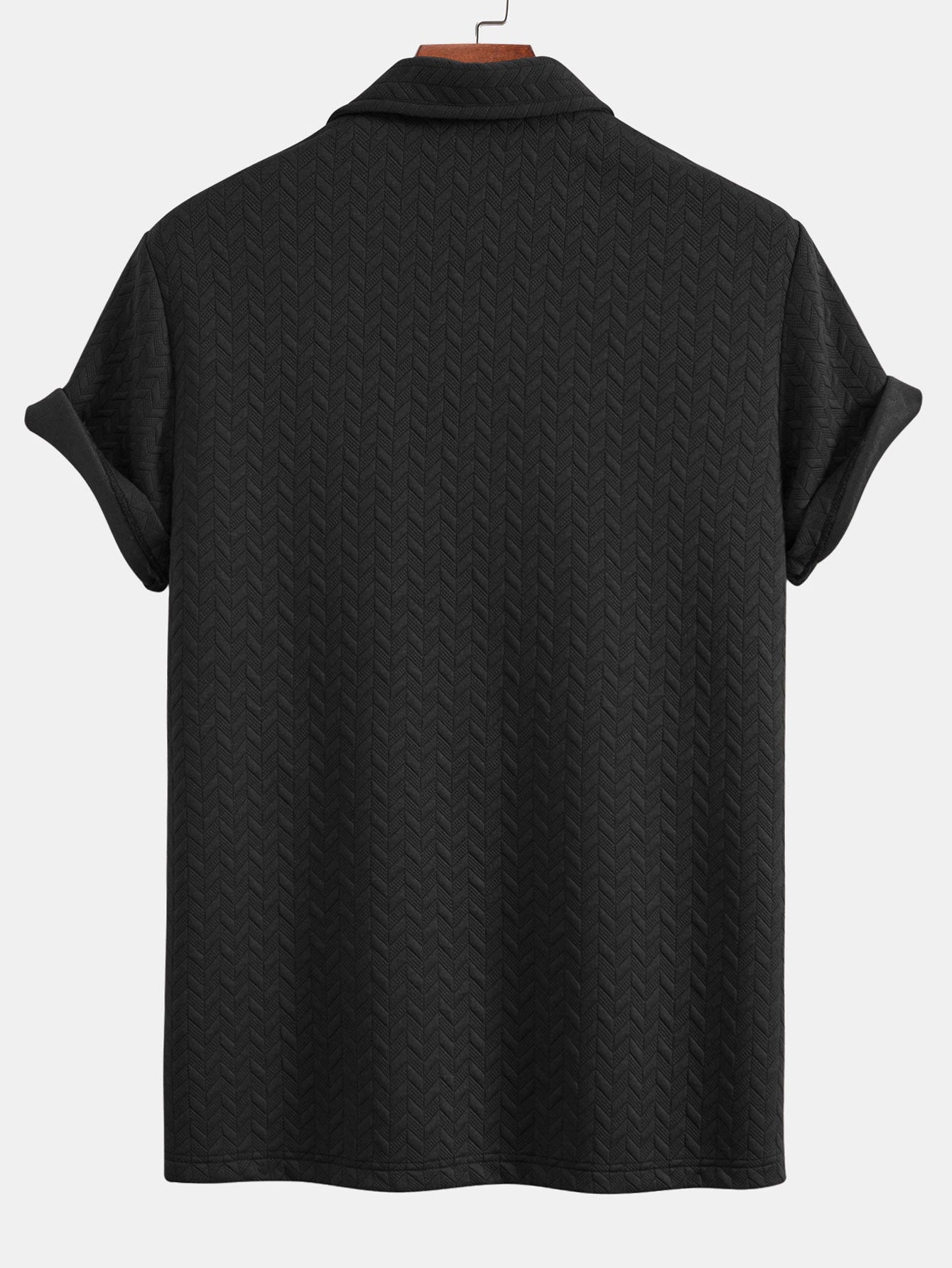 Short Sleeved Jacquard Textured Polo - Naturzy