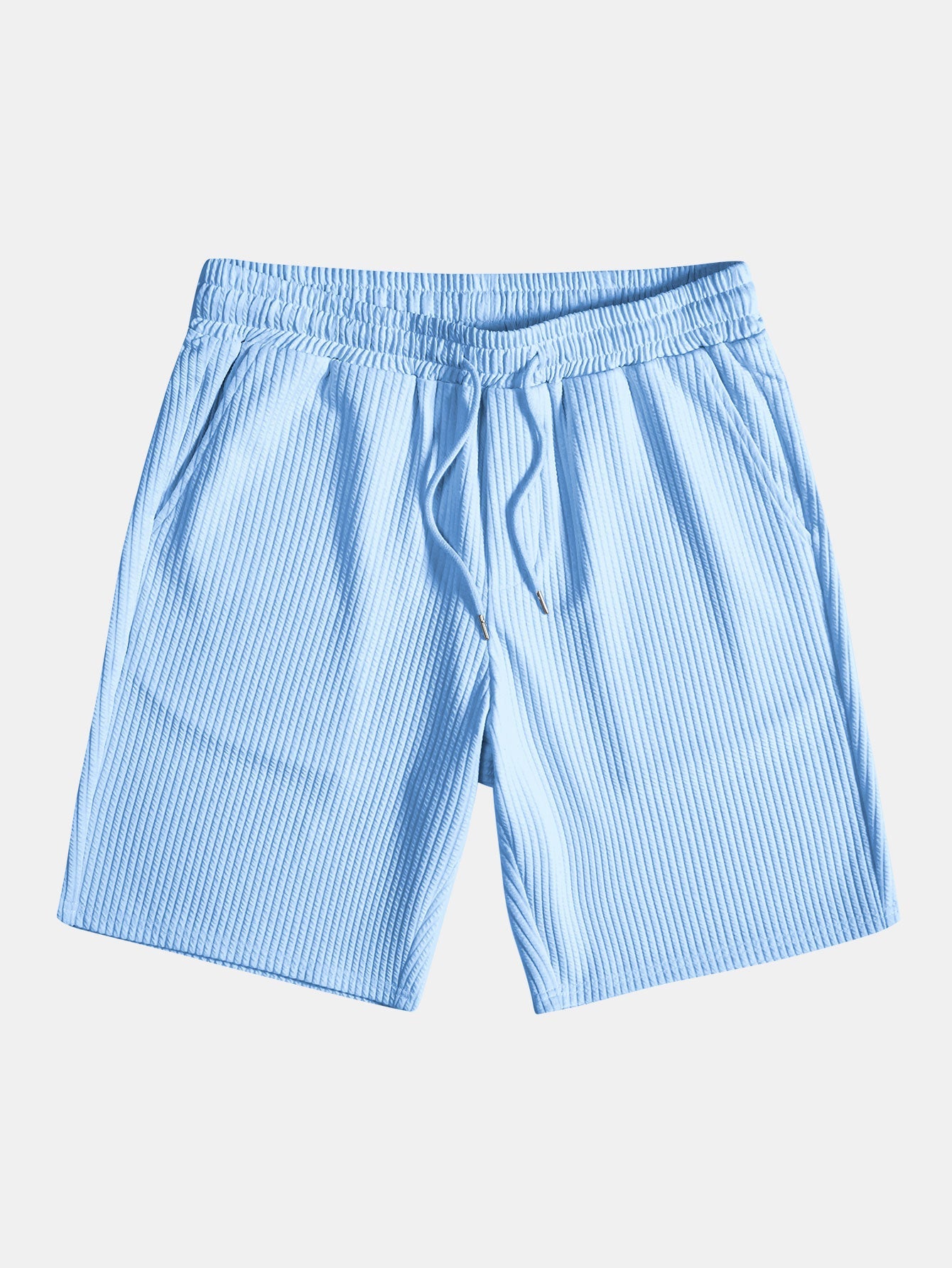 Drawstring Ribbed Shorts - Naturzy