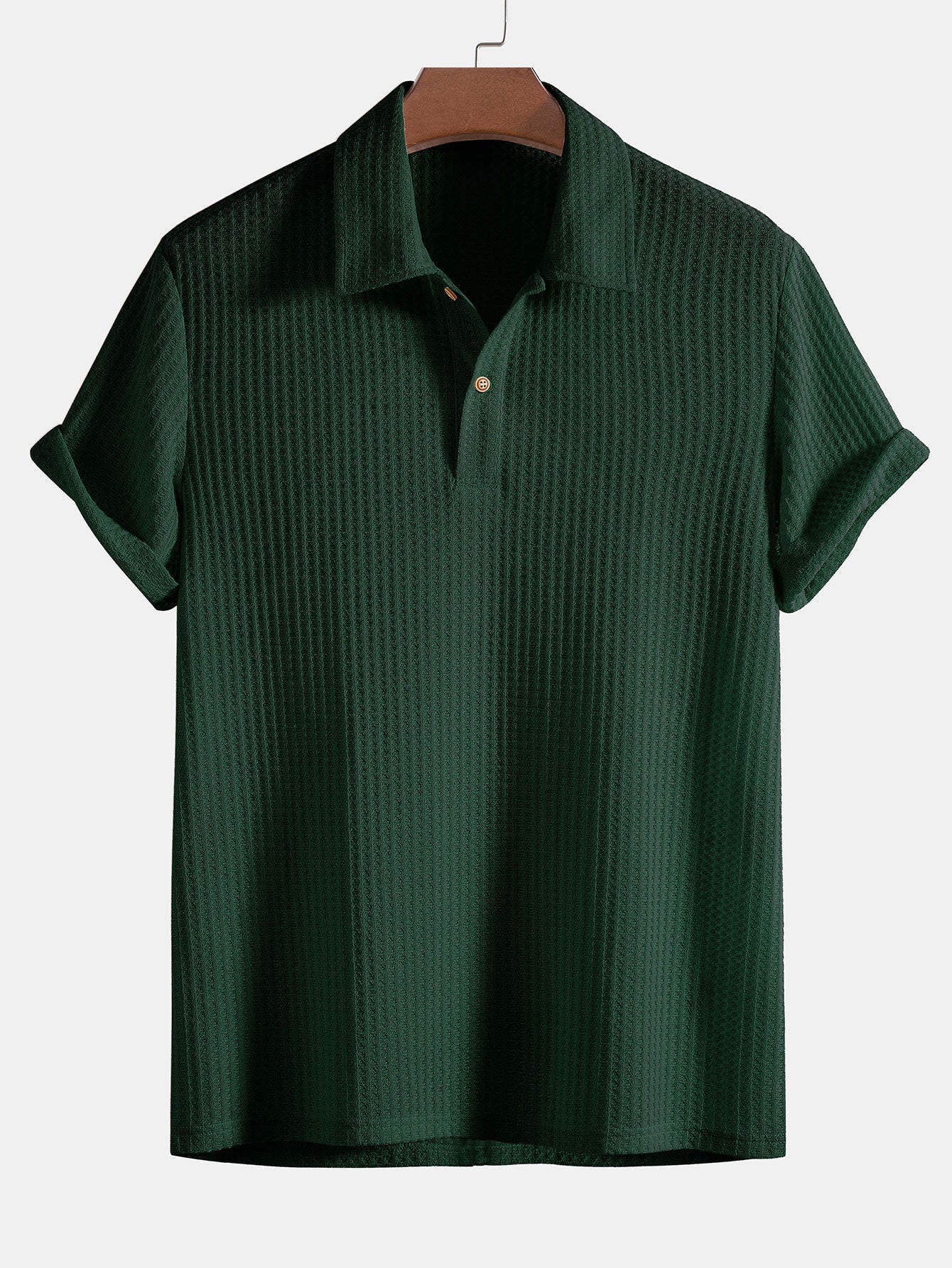 Knitted Waffle Polo Shirt - Naturzy