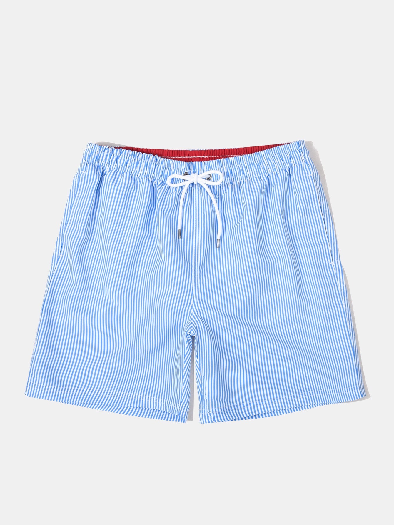 3 Pieces Vertical Striped Drawstring Swim Shorts - Naturzy