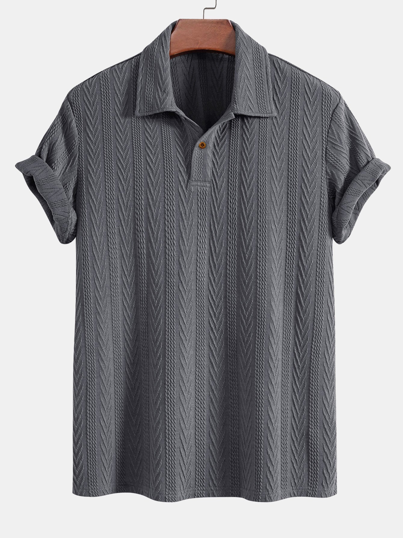 Short Sleeve Jacquard Polo - Naturzy