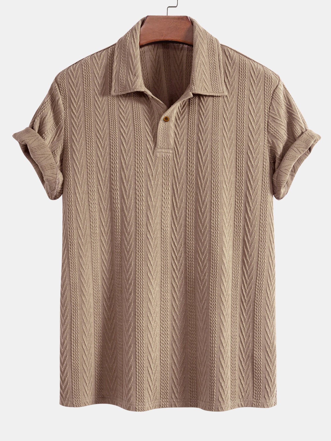 Short Sleeve Jacquard Polo - Naturzy