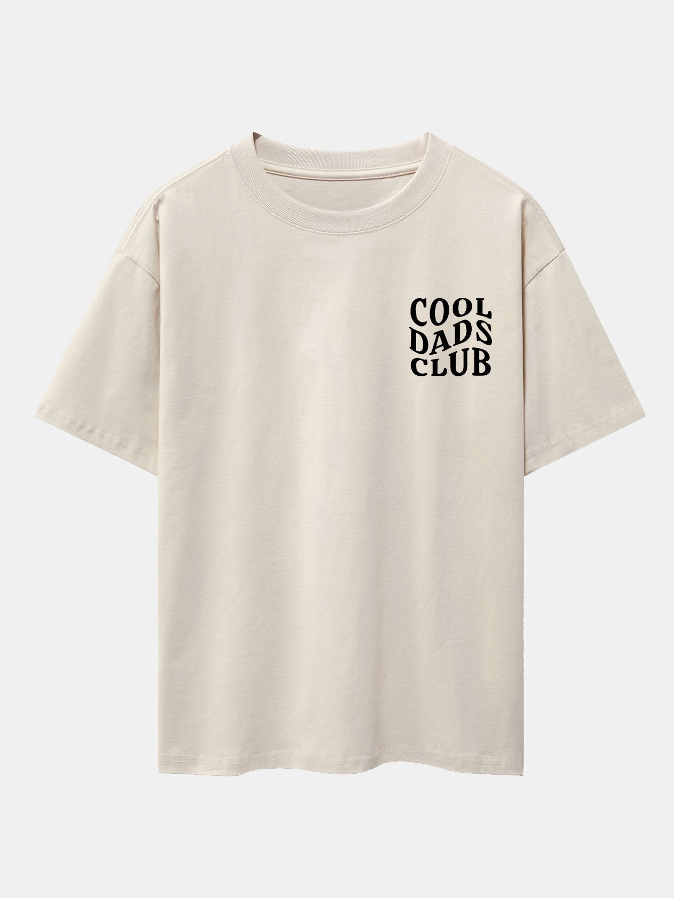 Cool Dads Club Print Drop Shoulder Oversize T-Shirt - Naturzy