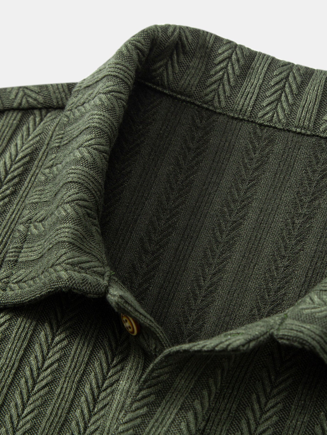 Wheat Ear Jacquard Polo Shirt - Naturzy