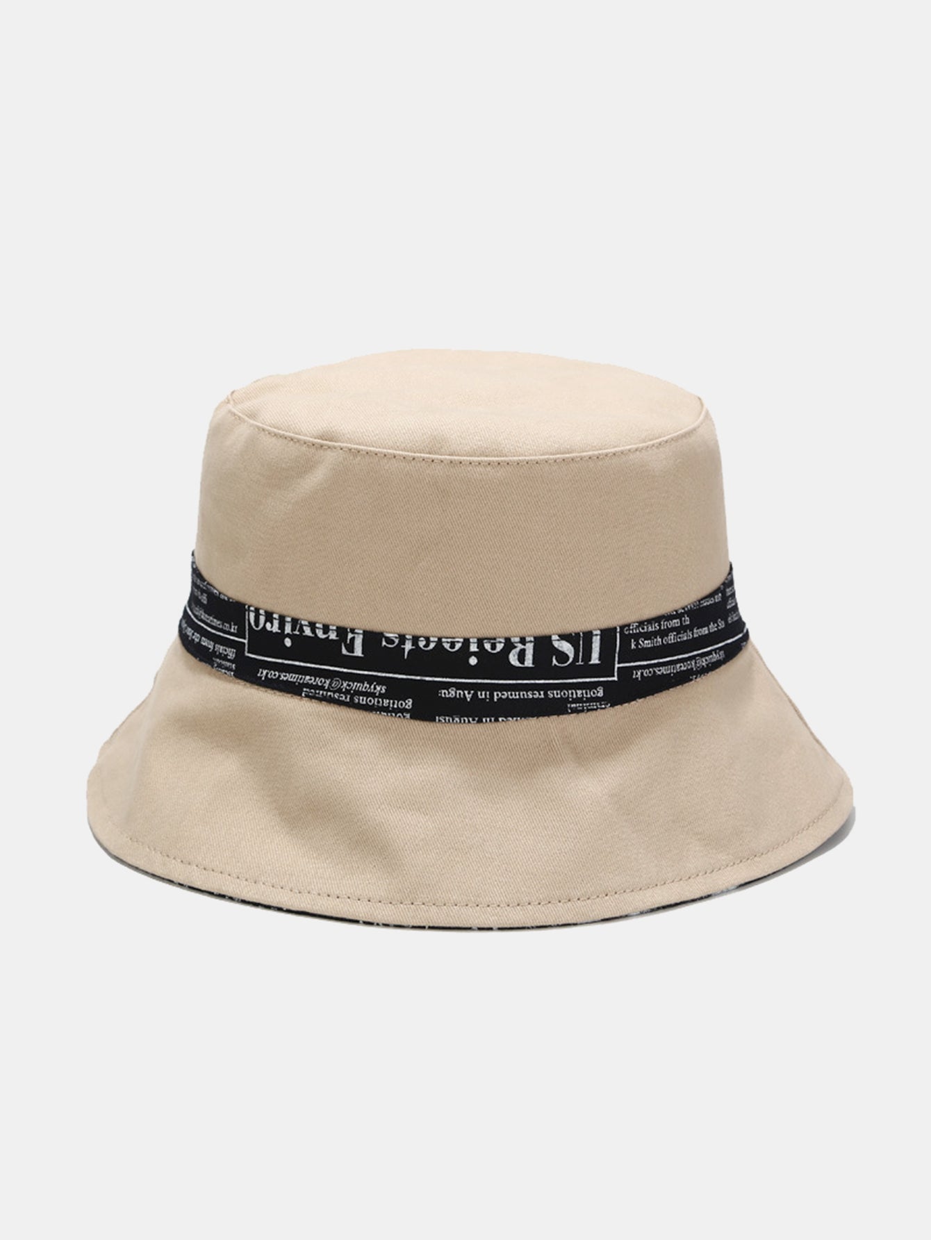 Newspaper Print Double Side Reversible Bucket Hat - Naturzy