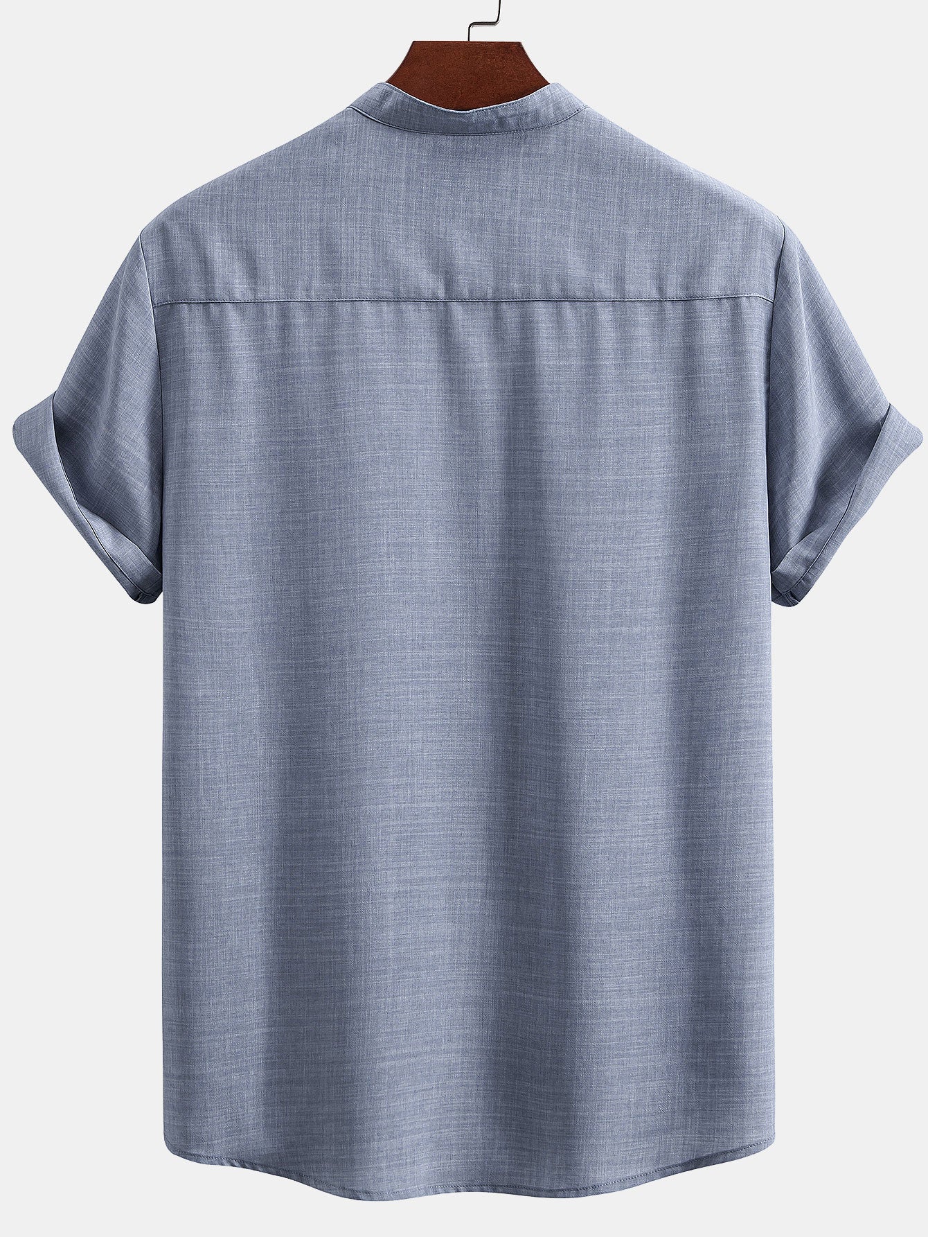 Short Sleeve Stand Collar Shirt - Naturzy