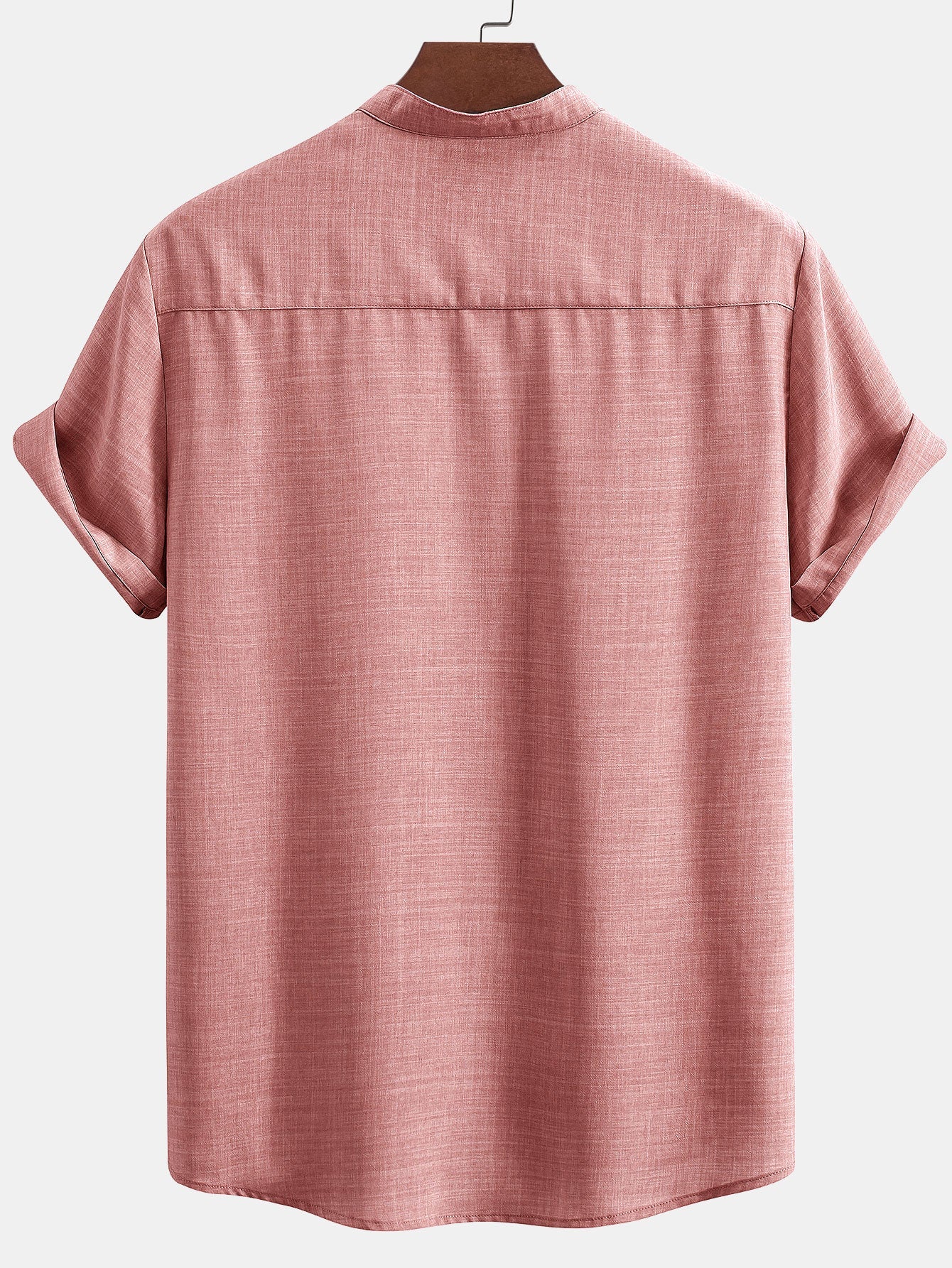 Short Sleeve Stand Collar Shirt - Naturzy