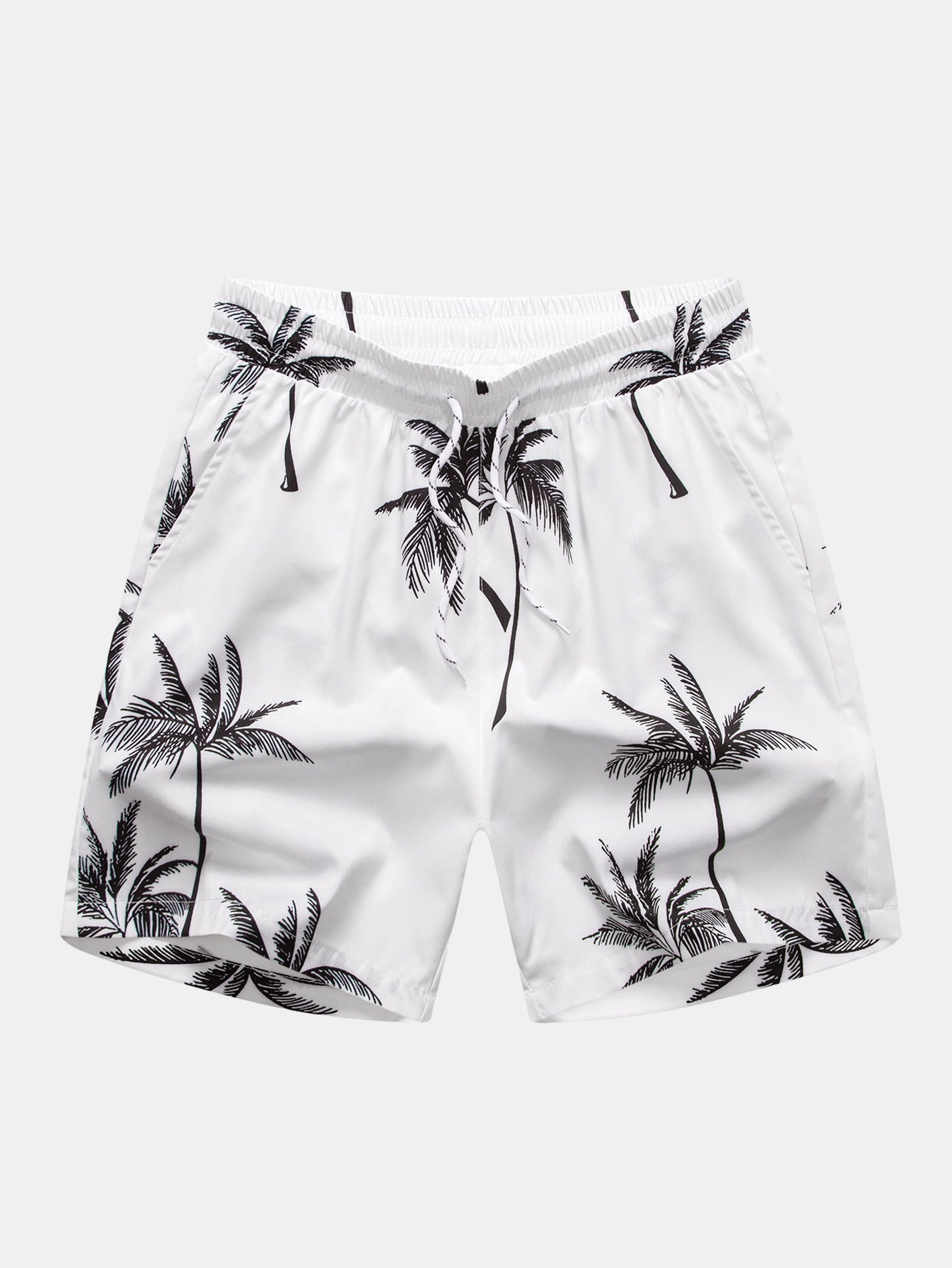 Palm Tree Print Swim Shorts - Naturzy
