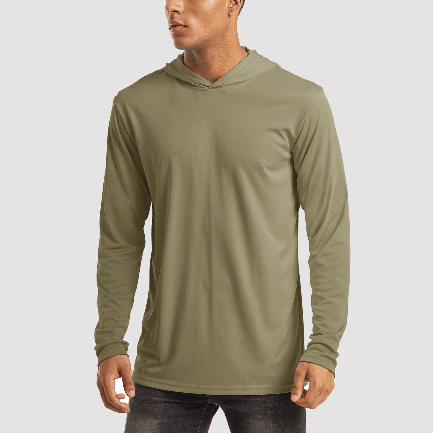 Men's Hooded UPF 50+ Sun Protection Long Sleeve Athletic Fishing Shirts