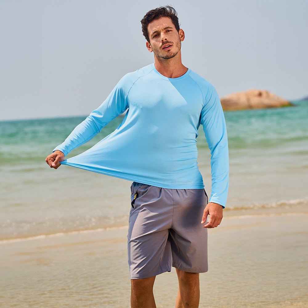 NATURZY-Men's UPF 50+ Quick Dry Shirt - Sun Protection for Hiking